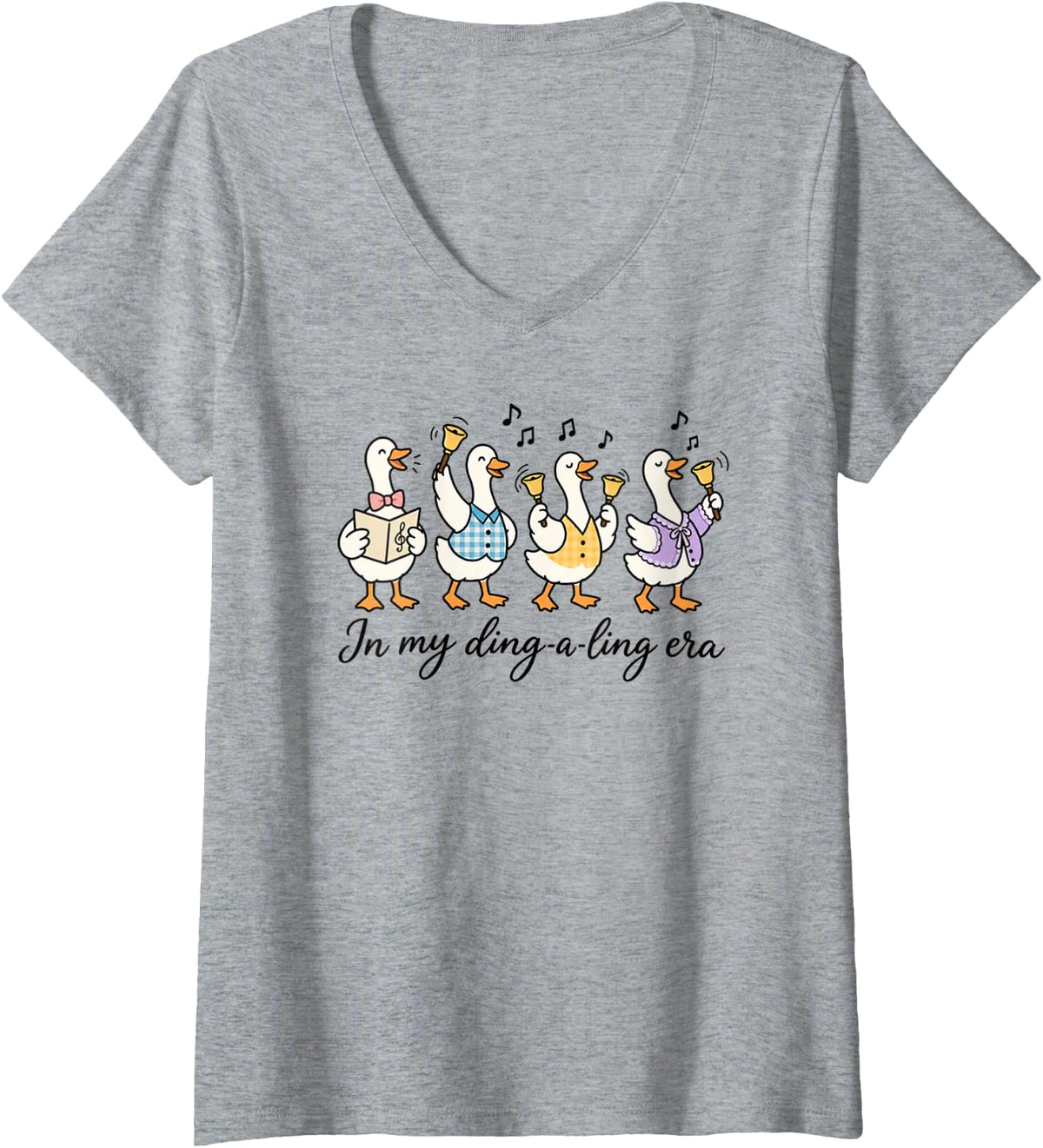 Women's Funny Handbell Choir Ringer Church Bells Mens Women's Youth V-Neck T-Shirt - Heather Grey