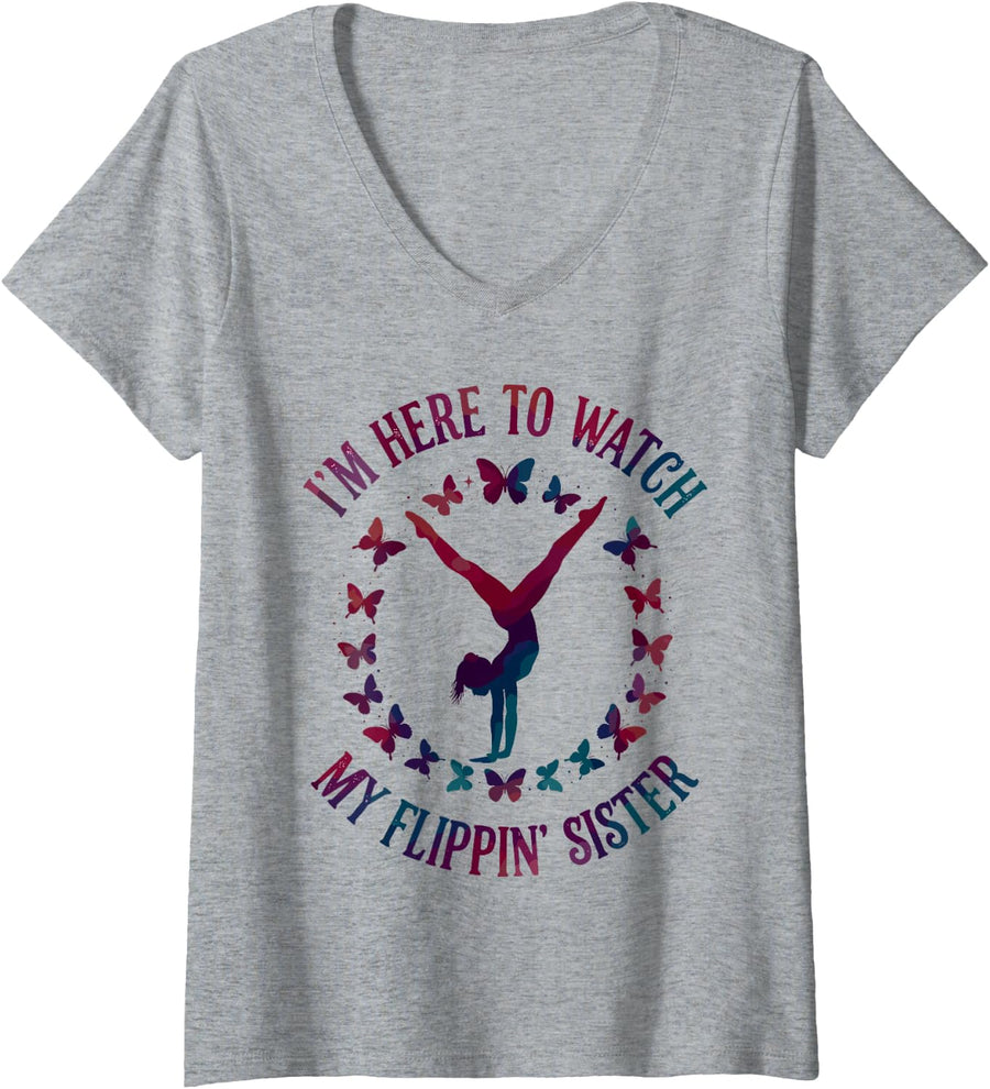 Women's I'm A Gymnast Even My Hands Gymnastics Funny V-Neck T-Shirt - Heather Grey