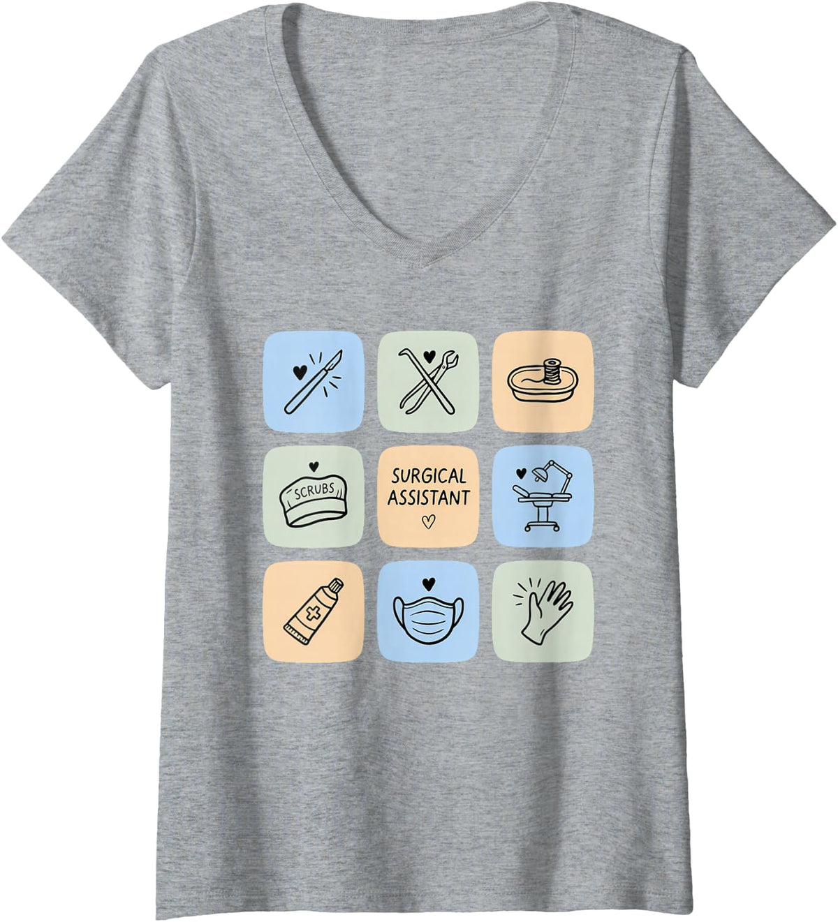 Women's Surgical Assistant Surgeon First V-Neck T-Shirt - Heather Grey