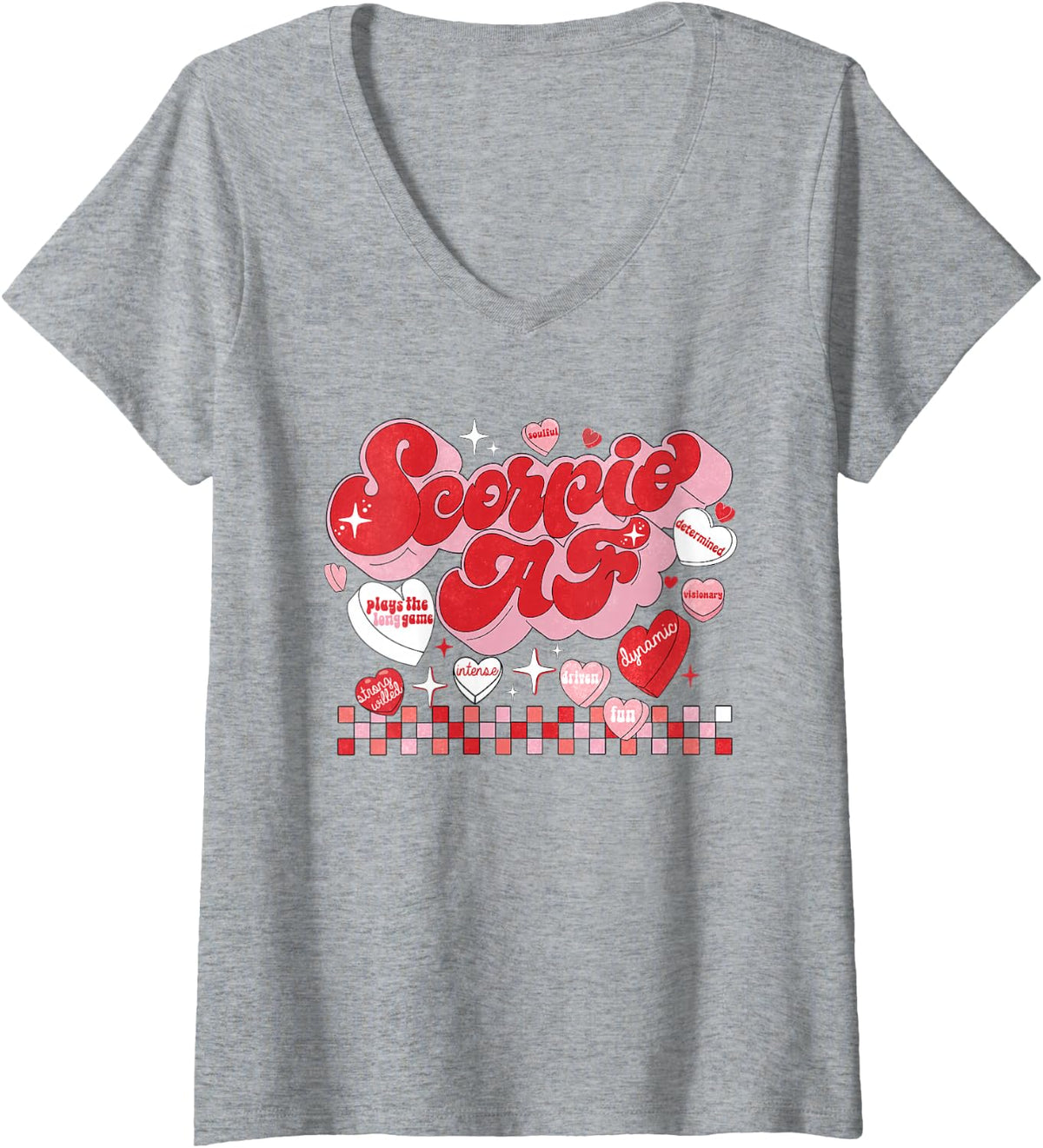 Women's Scorpio AF Astrological Identity V-Neck T-Shirt - Heather Grey