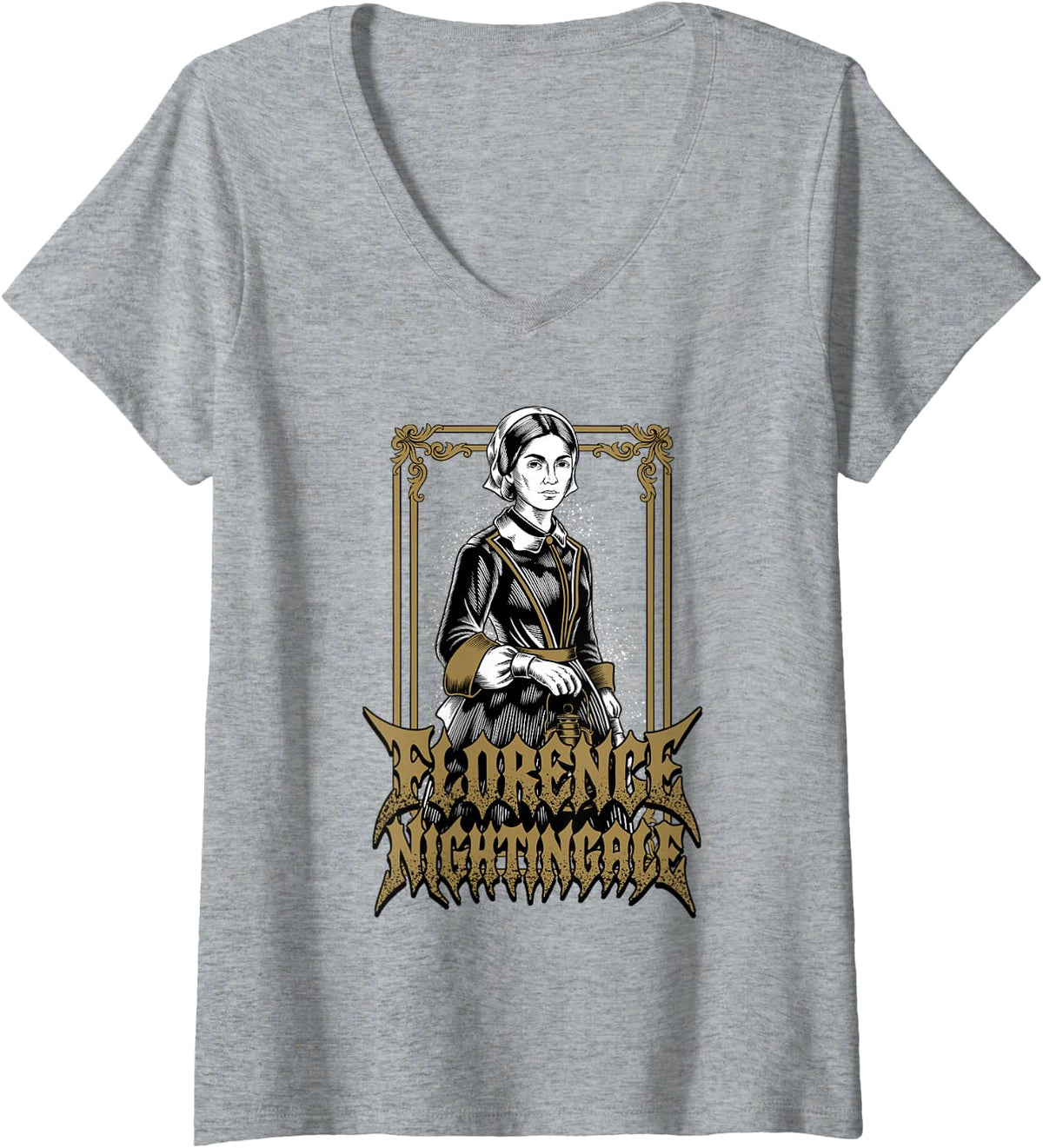 Women's Florence Nightingale V-Neck T-Shirt - Heather Grey