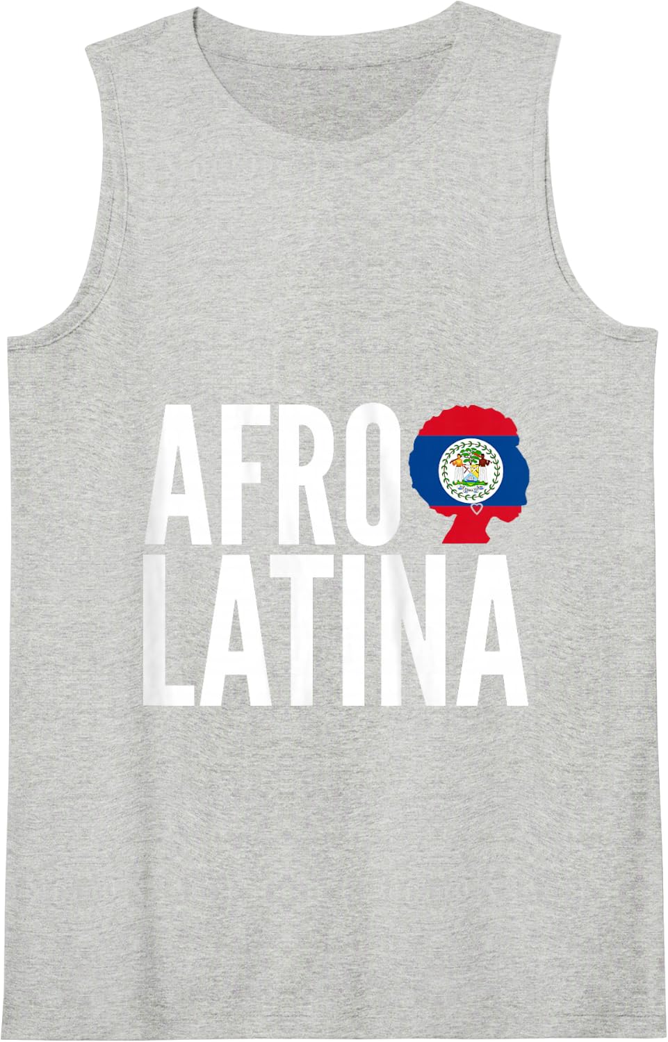 Afro Latina Belize Flag Queen Belizean Afro Pride Creole Tank Top - Heather Grey