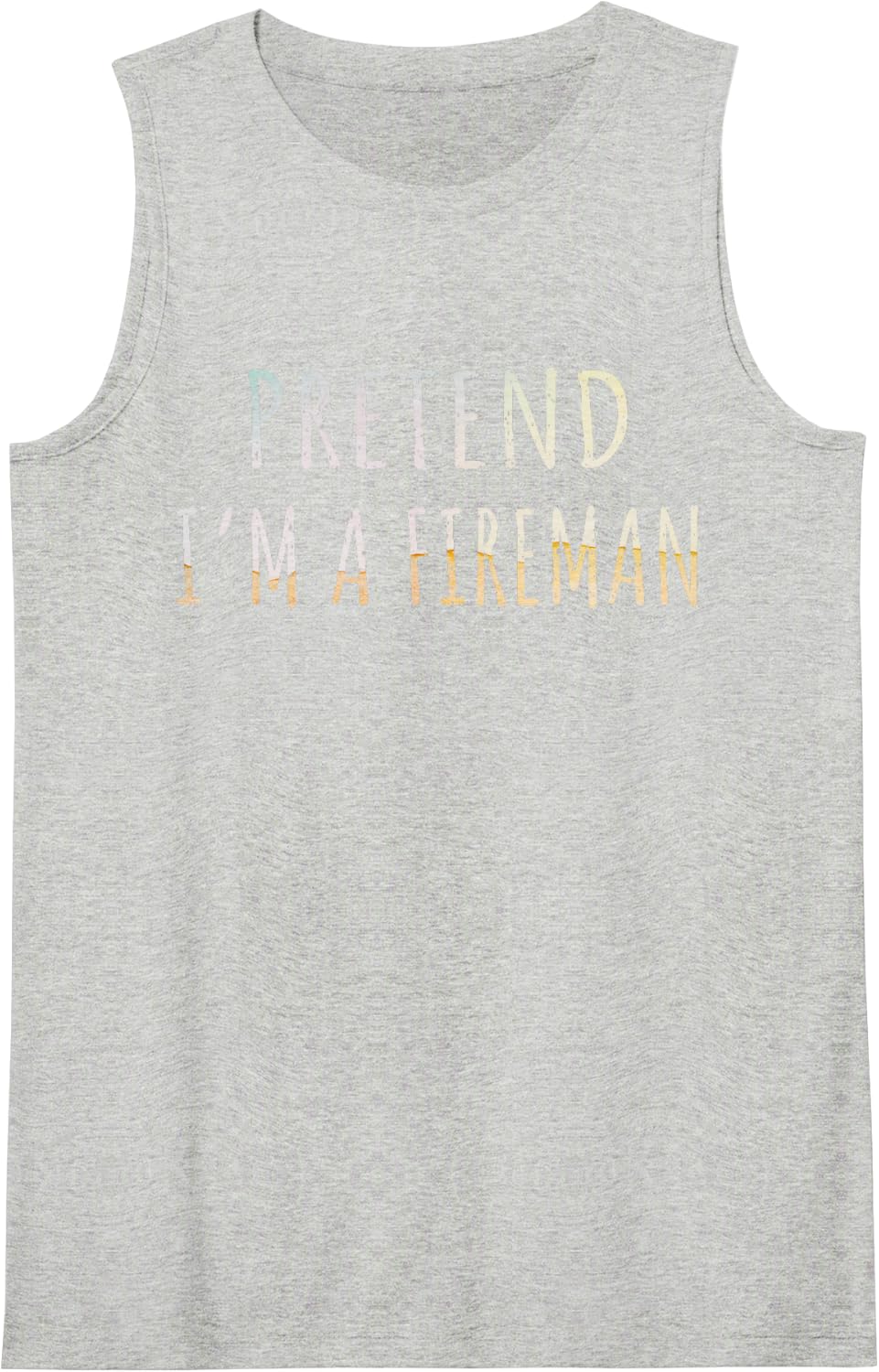 Pretend I'm A Fireman Family Group Lazy Halloween Costume Sleeveless Tank Top - Heather Grey
