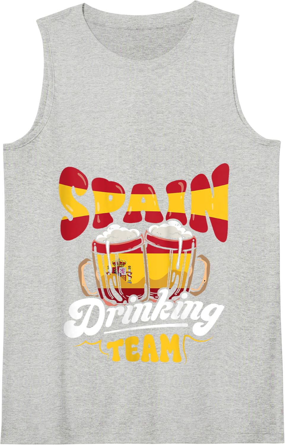 Spain Drinking Team Spanish Flag Funny Beer Lover Gift Tank Top - Heather Grey
