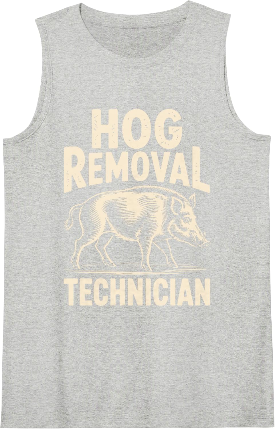 Best Hog Hunting Art for Men Women Boar Hunting Hog Hunter Sleeveless Tank Top - Heather Grey