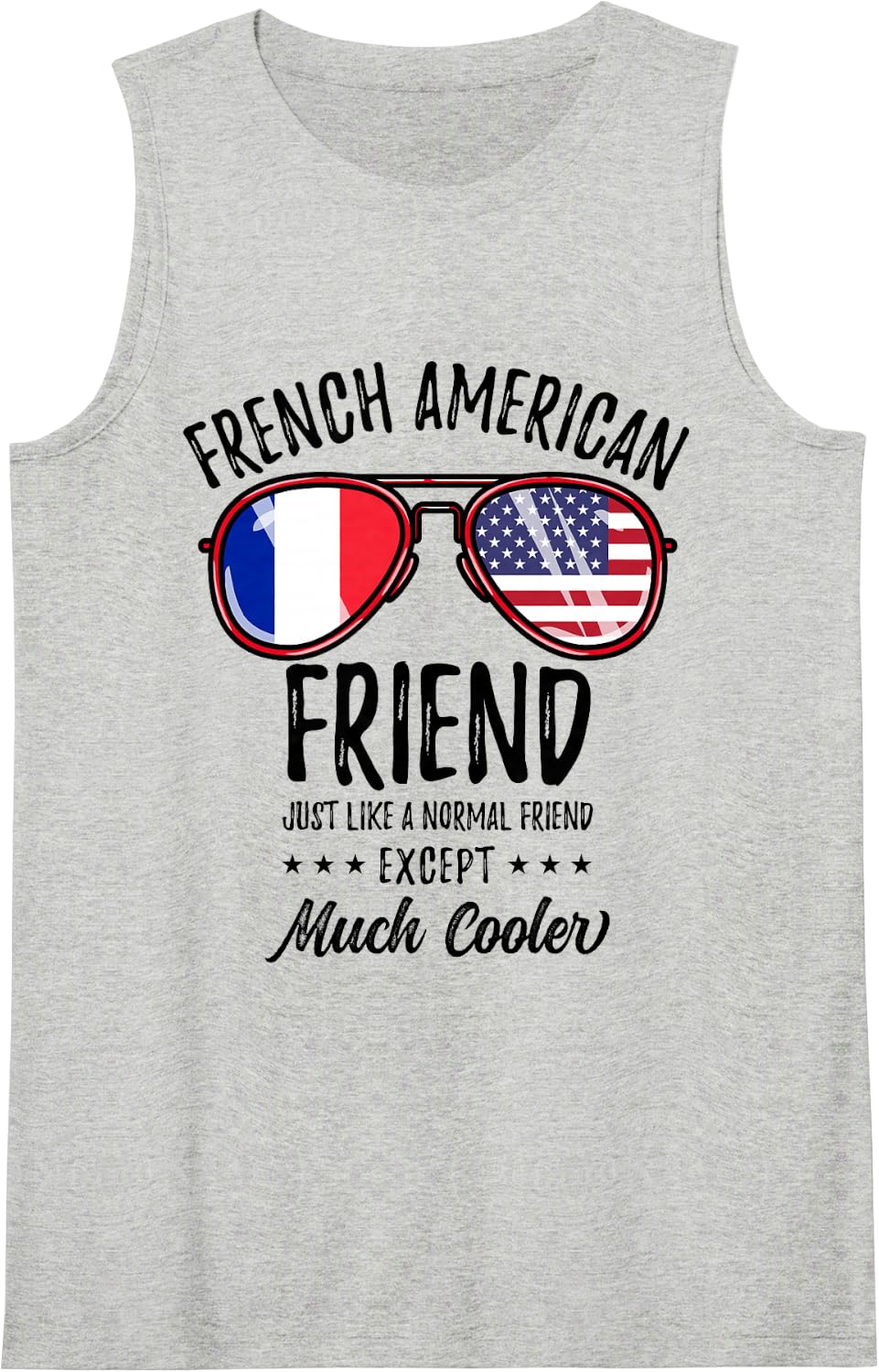 French American Friend French Heritage Tank Top - Heather Grey