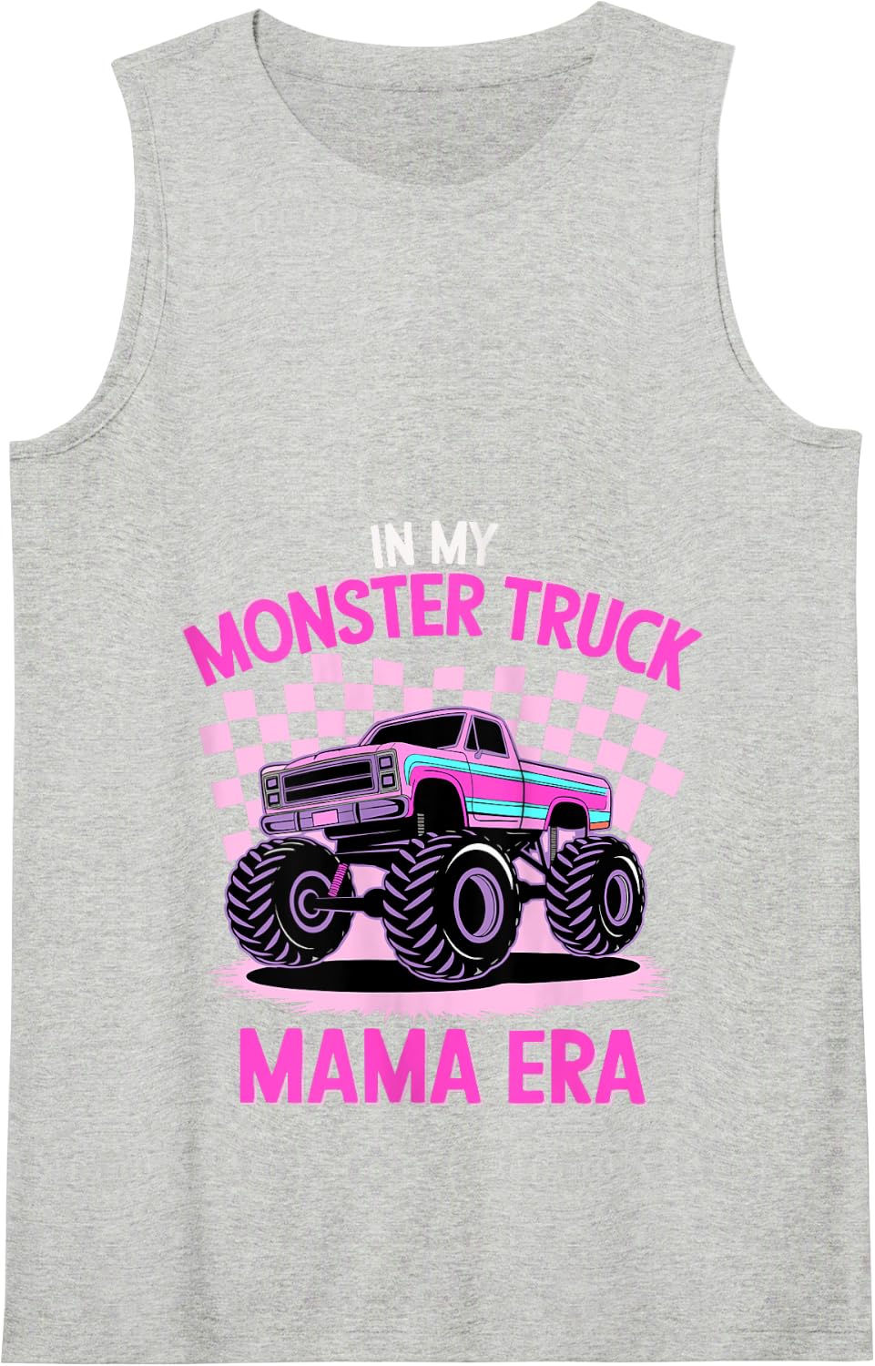 Groovy In My Monster Truck Mama Era Monster Truck Mom Tank Top - Heather Grey