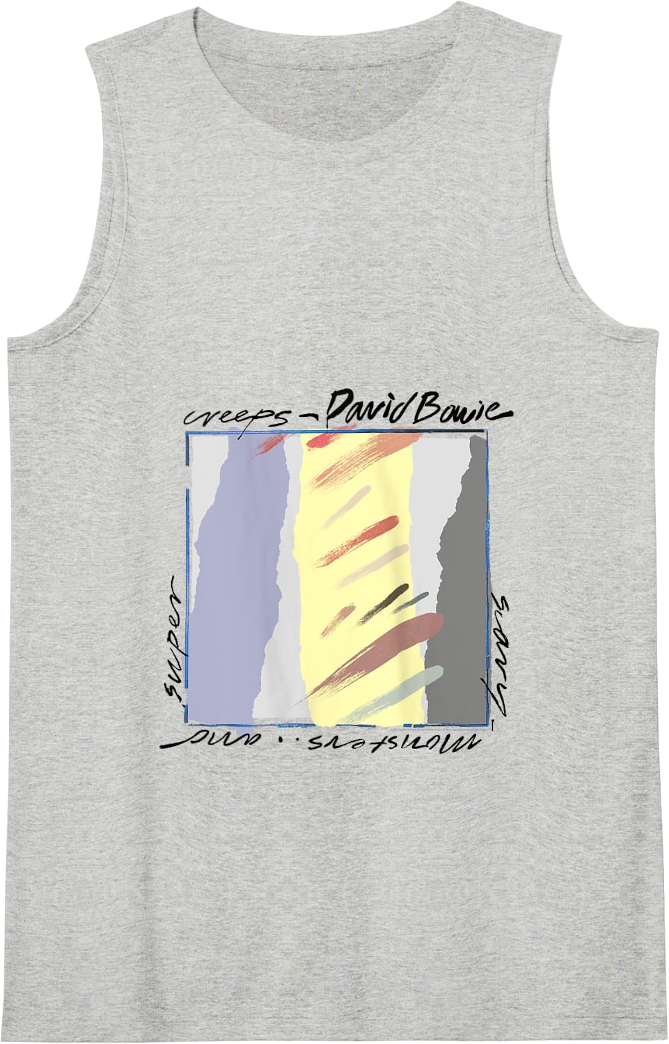 David Bowie - Scary Monsters Abstract Tank Top - Heather Grey