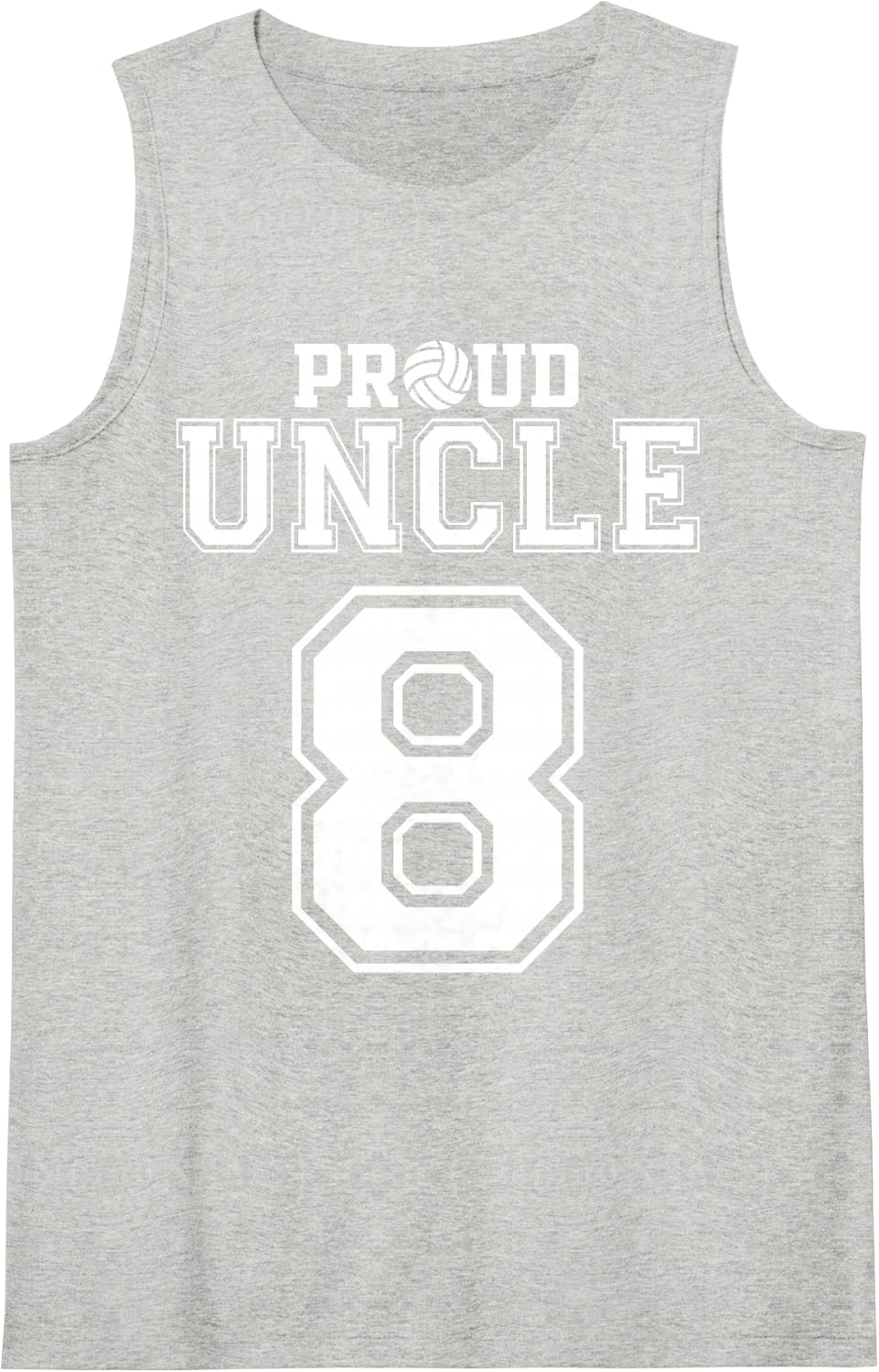 Custom Proud Volleyball Uncle Number 8 Personalized for Men Sleeveless Tank Top - Heather Grey