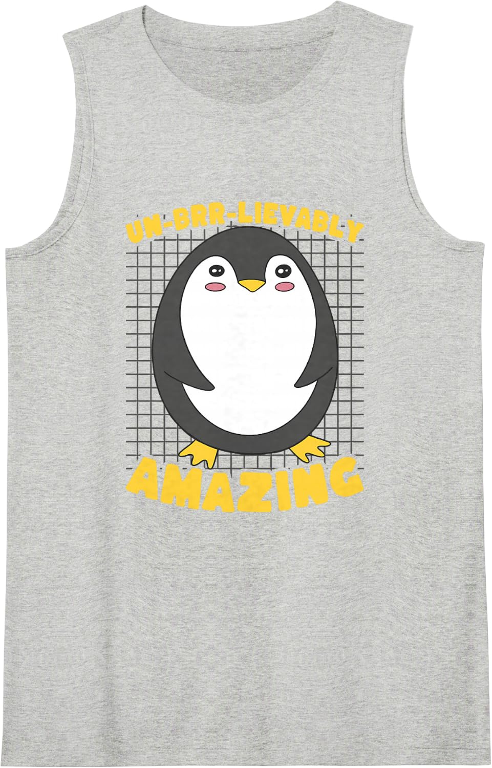 Un-BRR-Lievably Amazing Cute Penguin Pun Sleeveless Tank Top - Heather Grey