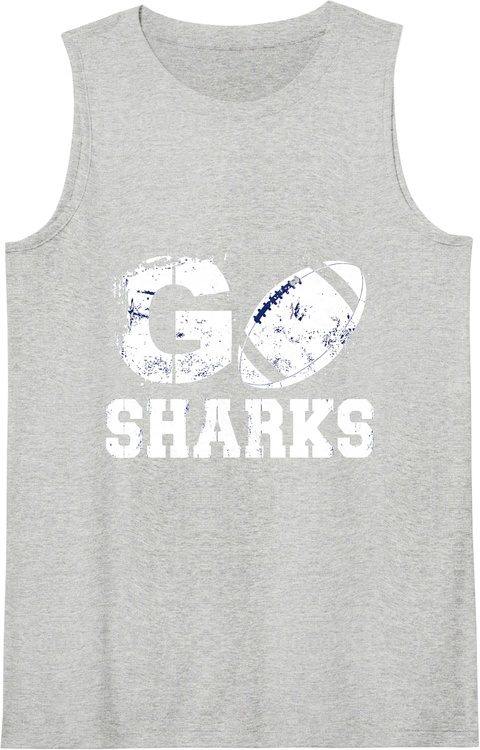 Go Sharks Football Team Spirit Tank Top - Heather Grey