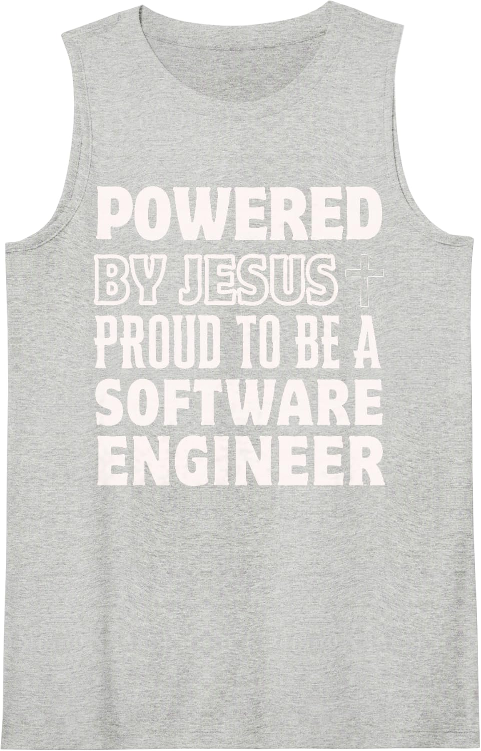 Powered by Jesus Proud to be Software Engineer Christian Tank Top - Heather Grey