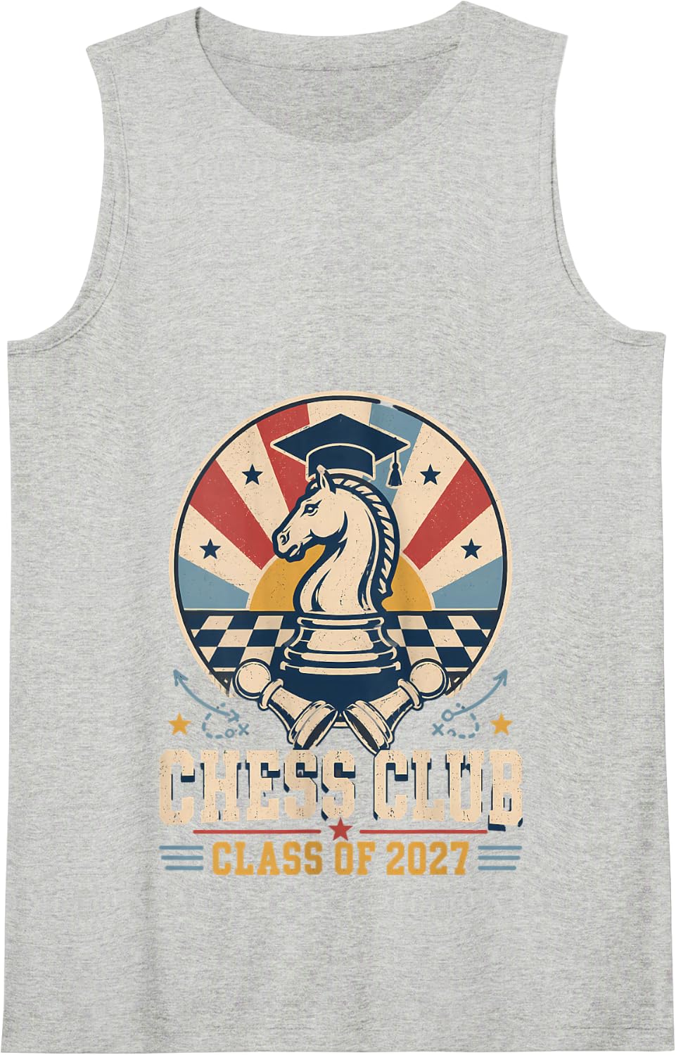 Chess Club Class of 2027 Graduation Knight Tank Top - Heather Grey