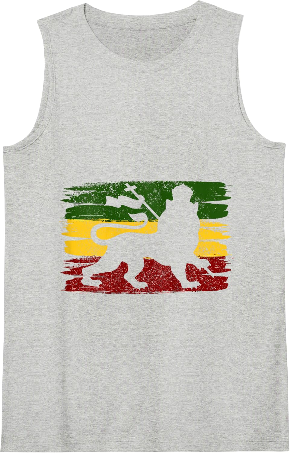 Reggae Rastafari Rasta Lion Of Judah Music Gift Tank Top - Heather Grey