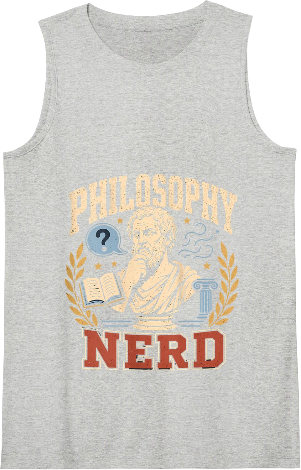 Philosophy Nerd Ancient Greek Philosopher Thinker Tank Top - Heather Grey