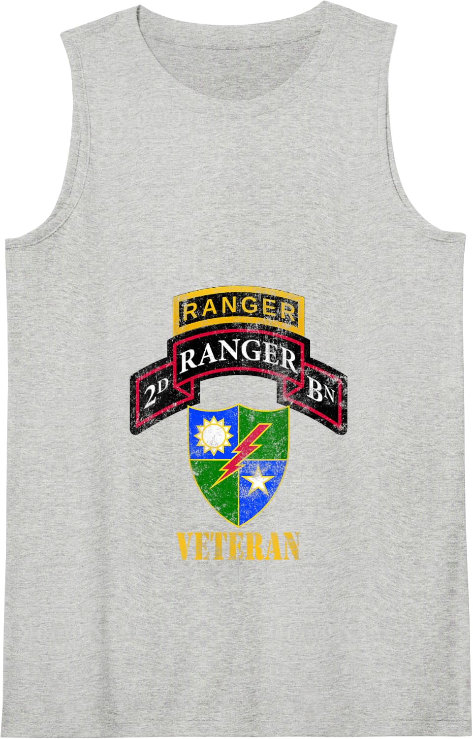 75th Ranger Regiment 2nd Ranger Battalion Veteran Men Women Tank Top - Heather Grey