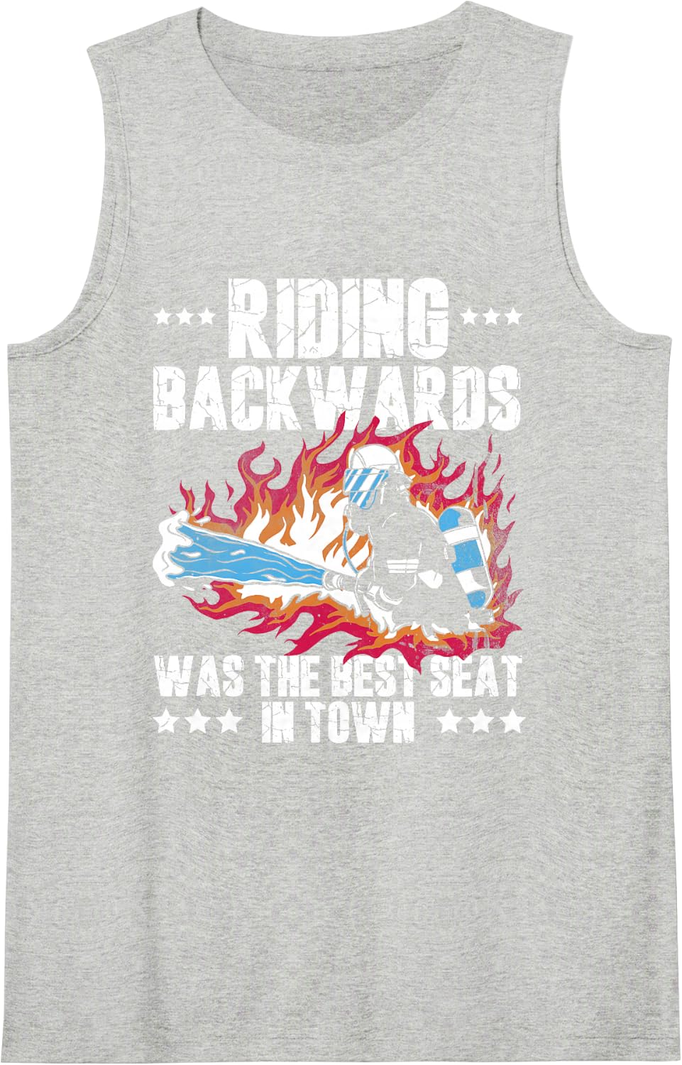 Riding Backwards was The Best Seat Retired Firefighter Sleeveless Tank Top - Heather Grey