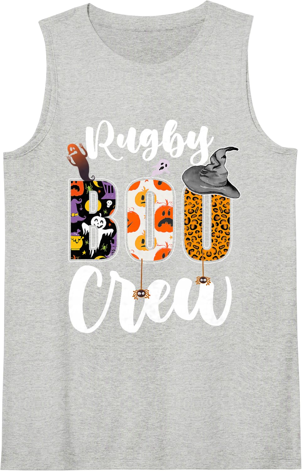Rugby Boo Crew Halloween Costume Matching Tank Top - Heather Grey