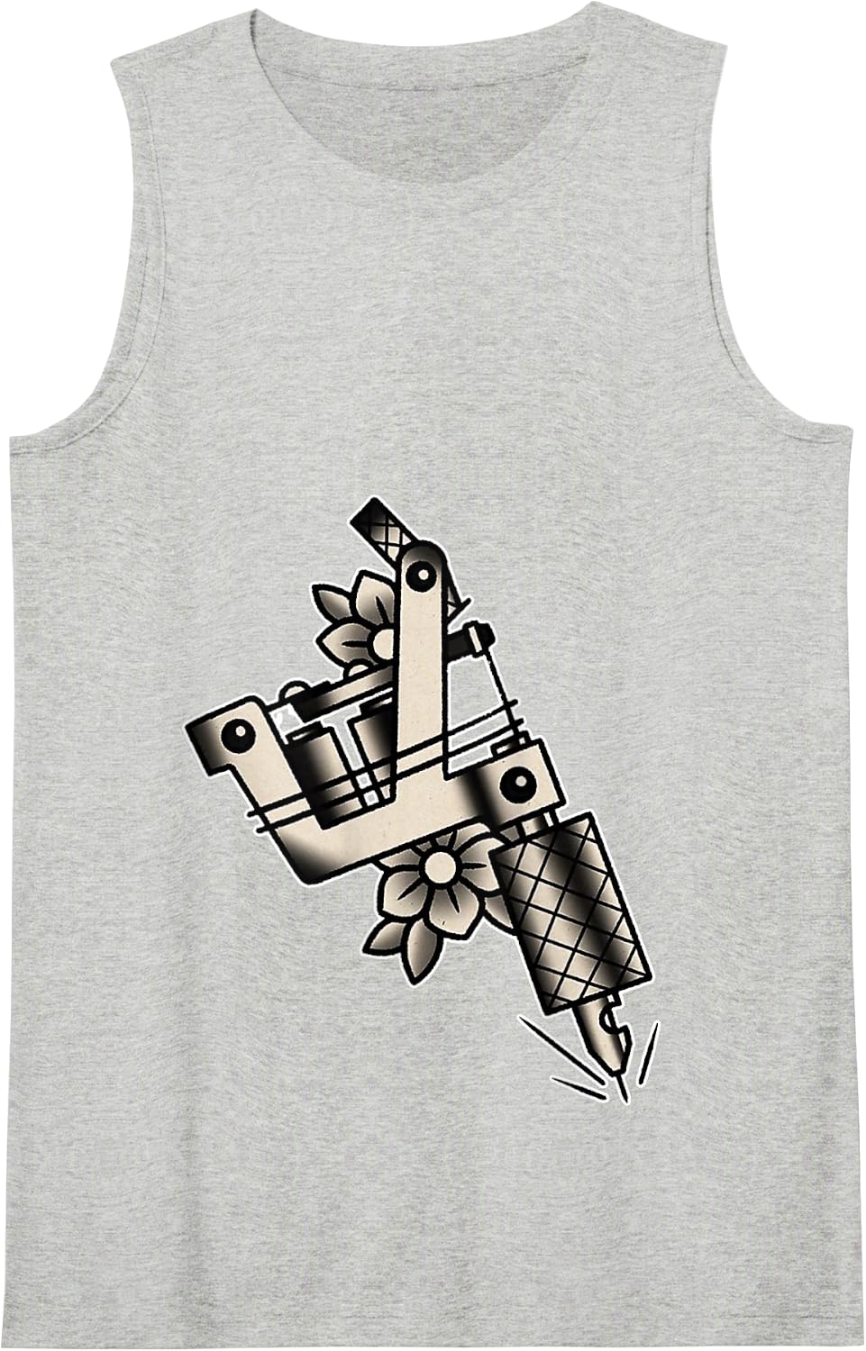 Coil Tattoo Machine Blackwork Flash Vintage Tank Top - Heather Grey