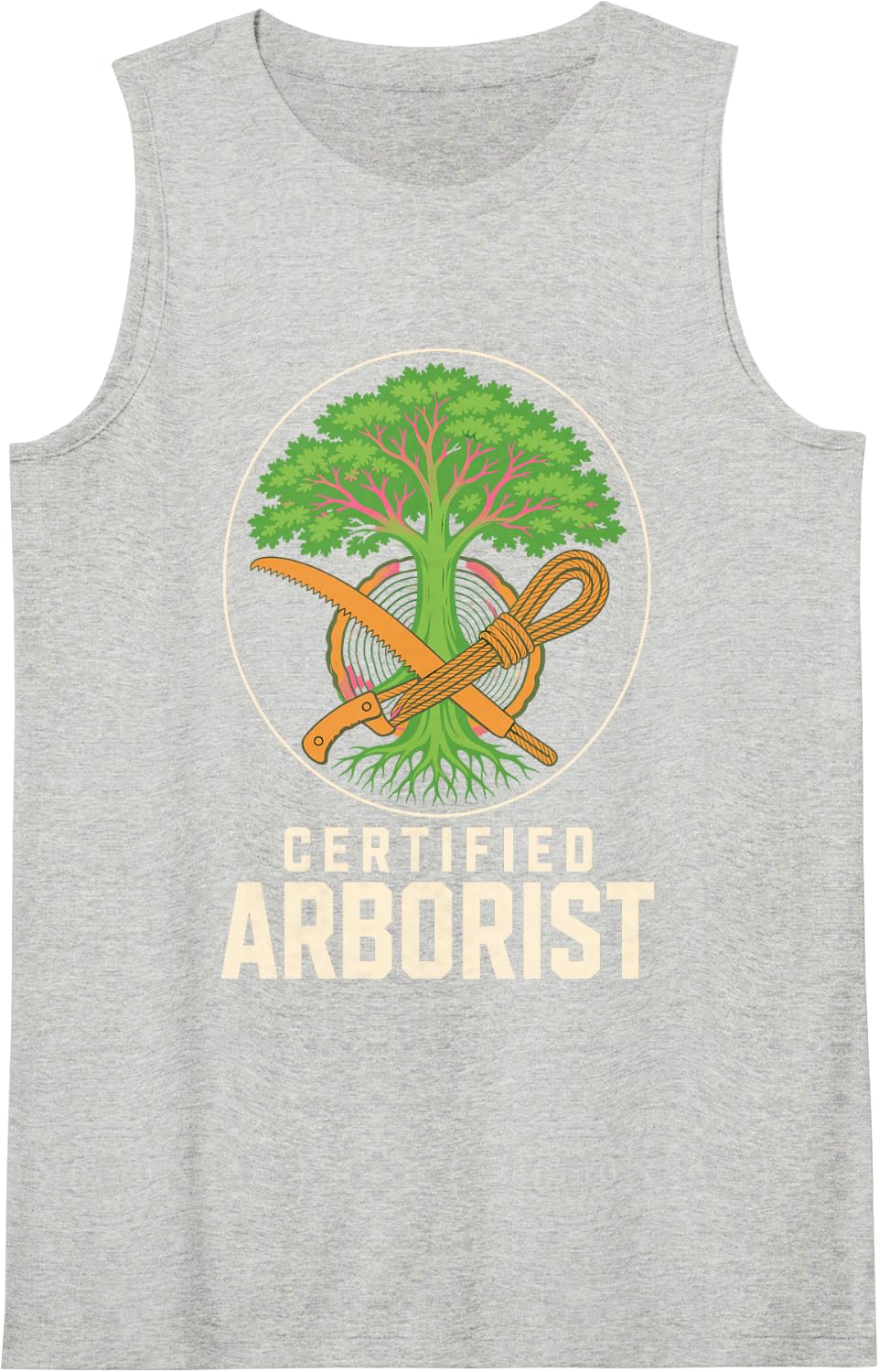 Certified Arborist Tree Surgeon Forestry Sleeveless Tank Top - Heather Grey
