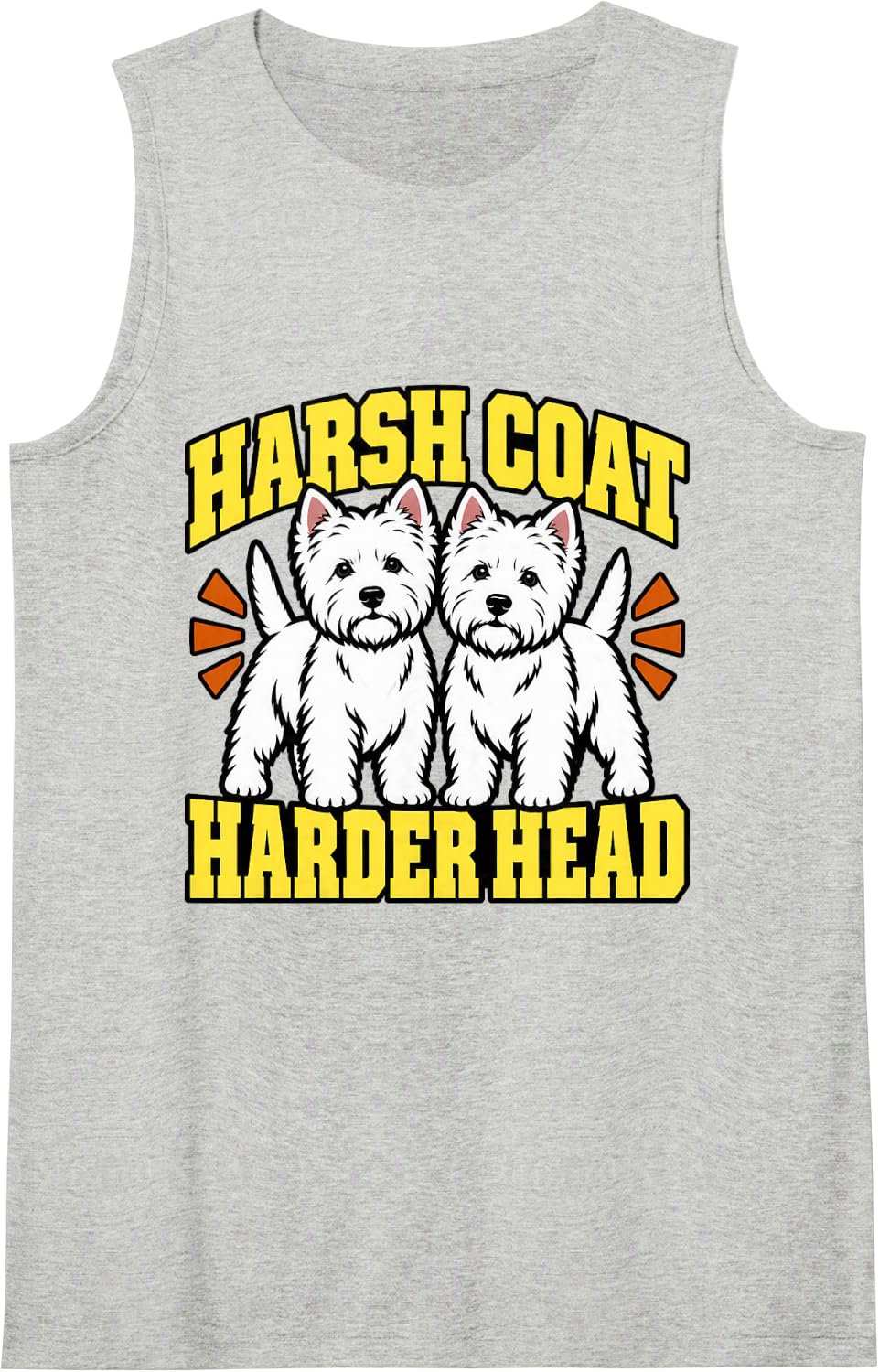 West Highland Terrier Harsh Coat Harder Head Terrier Fan Sleeveless Tank Top - Heather Grey