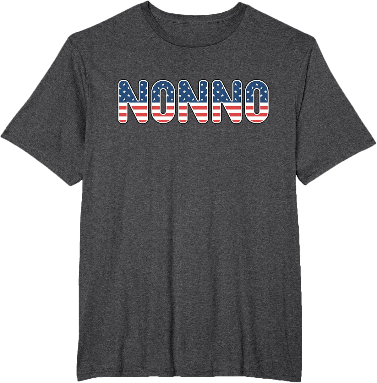 Nonno American Flag Patriotic USA 4th Of July T-Shirt - Dark Heather Grey