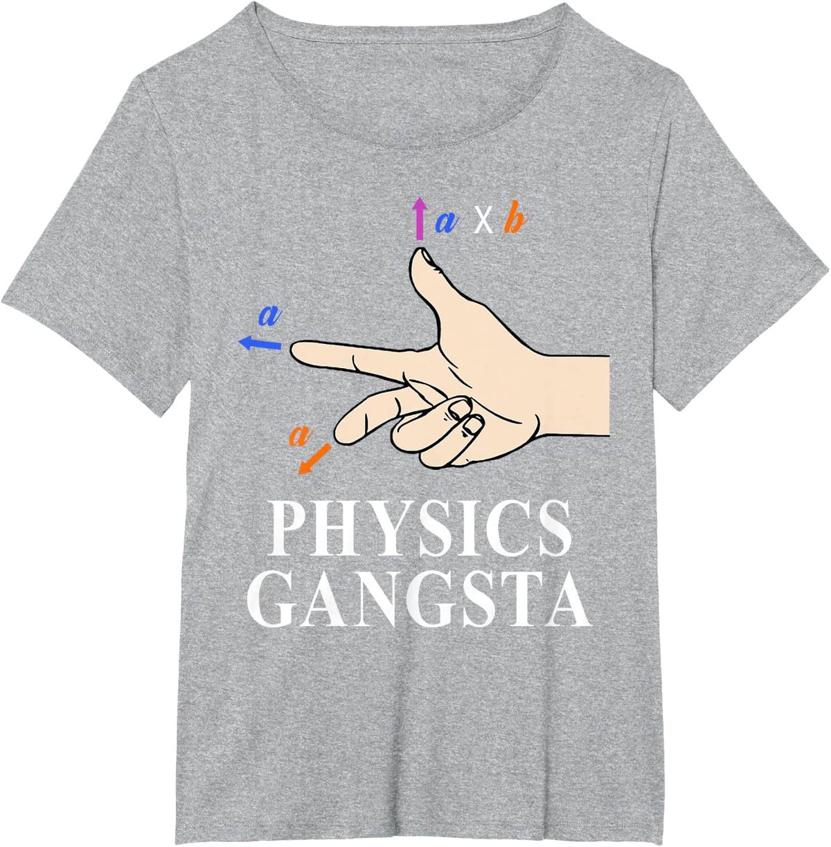 Physics Gangsta Science Humor Vector Maths T-Shirt - Heather Grey