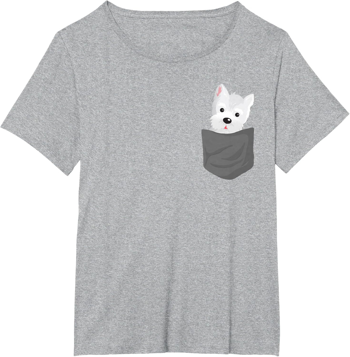 Dog in A Pocket Cute Westie Terrier Lover Puppy Shirt T-Shirt Tee for Dog Lovers - Heather Grey
