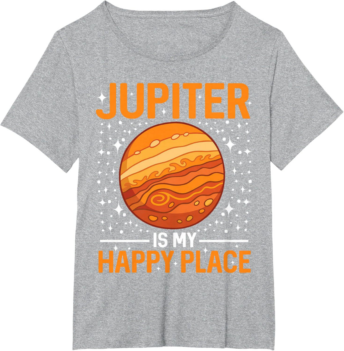 Jupiter is My Happy Place Shirt Space Planet Tee T-Shirt for Astronomy Lovers - Heather Grey