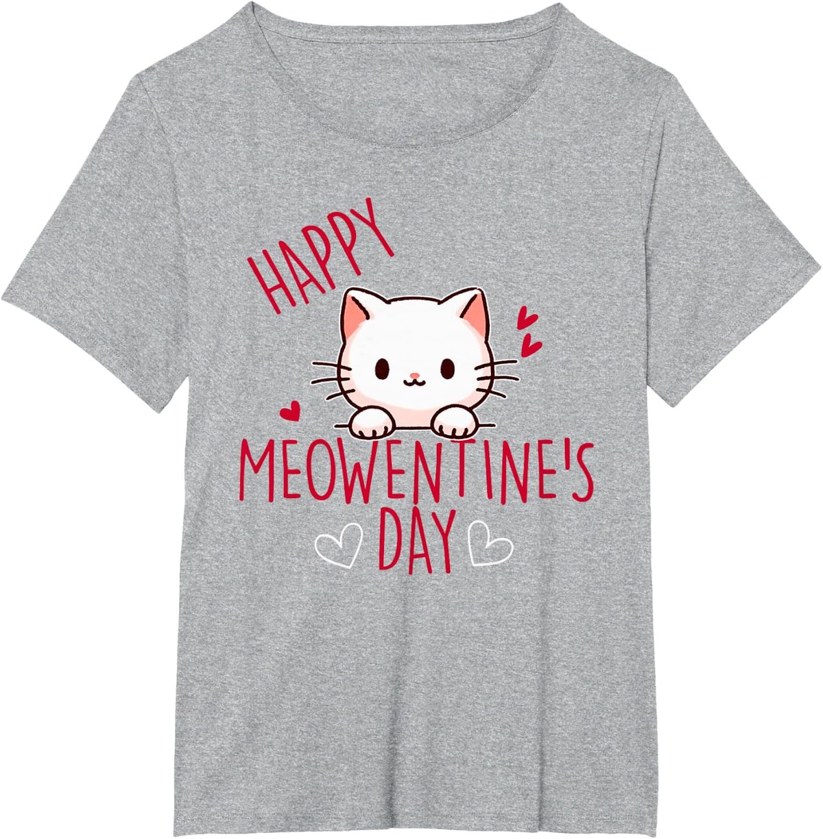 Cute Cat Valentine's Day Love for Girls Kitty Quote T-Shirt - Heather Grey