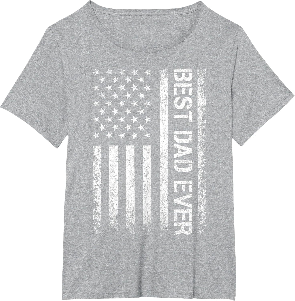 Best dad Ever US American Flag Gift for Father's Day T-Shirt - Heather Grey