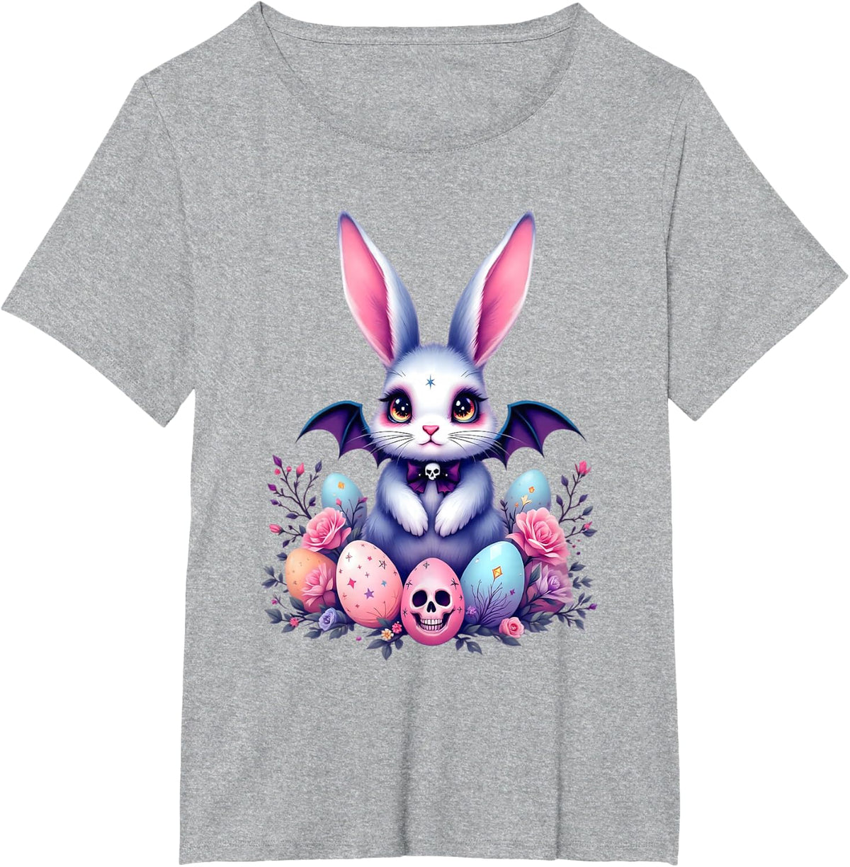 Gothic Easter Bunny - Spooky Cute Pastel Goth Design T-Shirt - Heather Grey