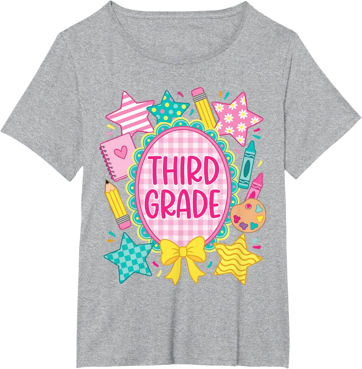 Third Grade Back to School's First Day Student Teacher T-Shirt - Heather Grey