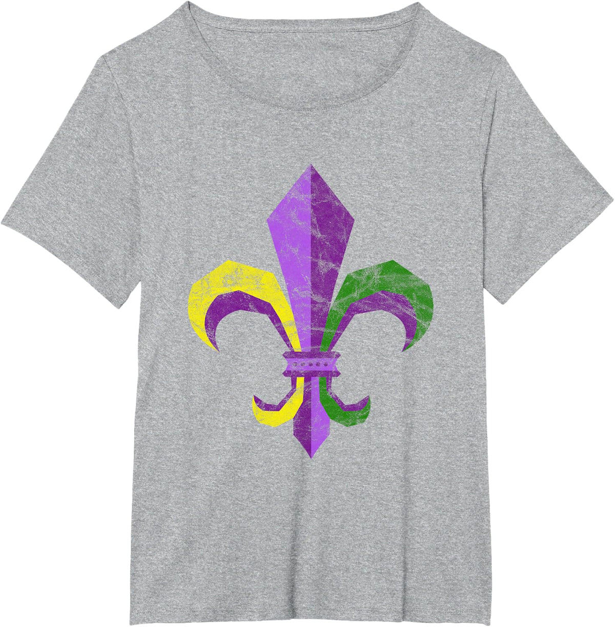 Mardi Gras Costume Clothing - Vintage Fleur de Lis T-Shirt - Heather Grey