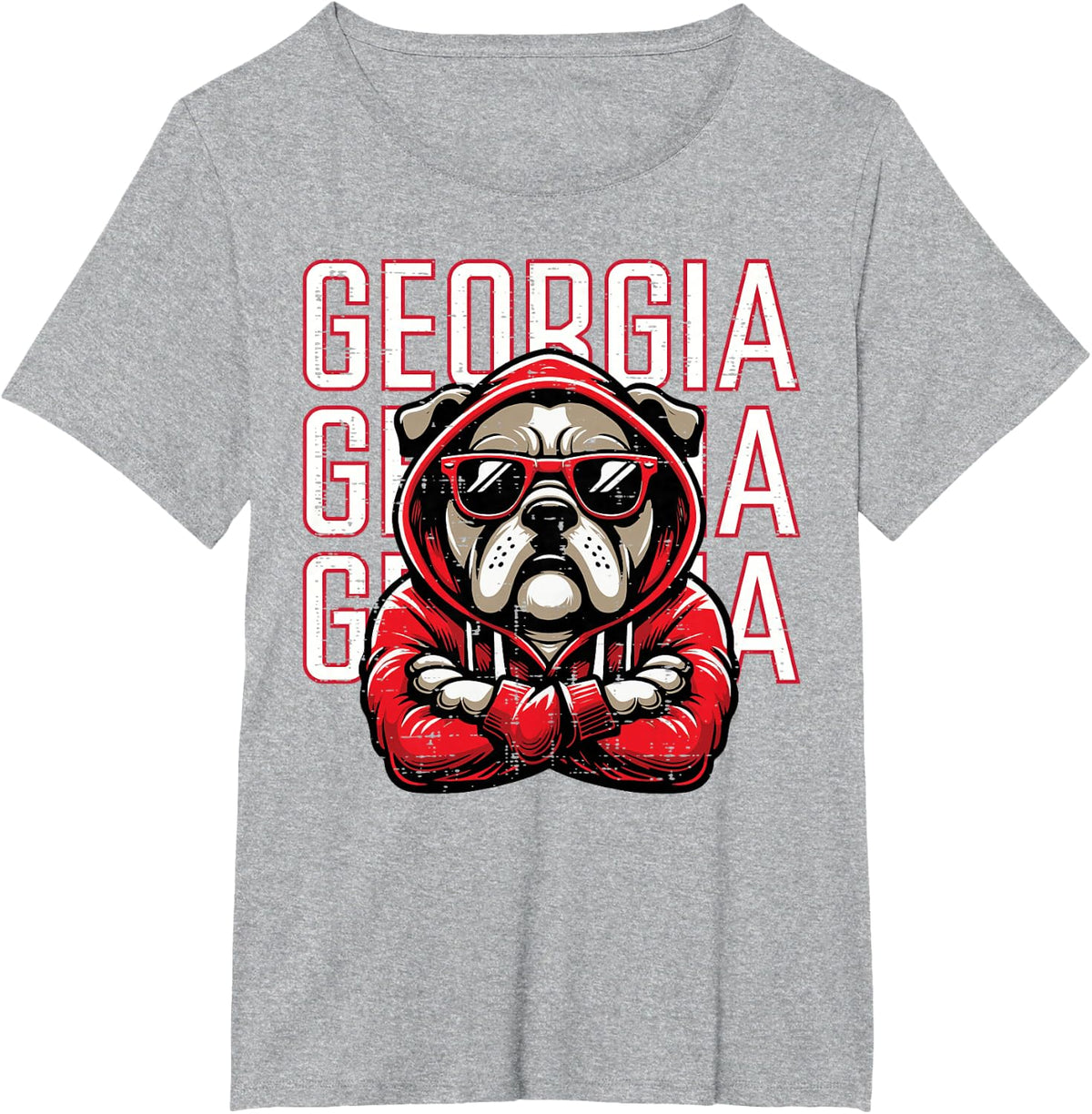 Bulldog Boys Youth Teen Kids Men Girls Women T-Shirt - Heather Grey
