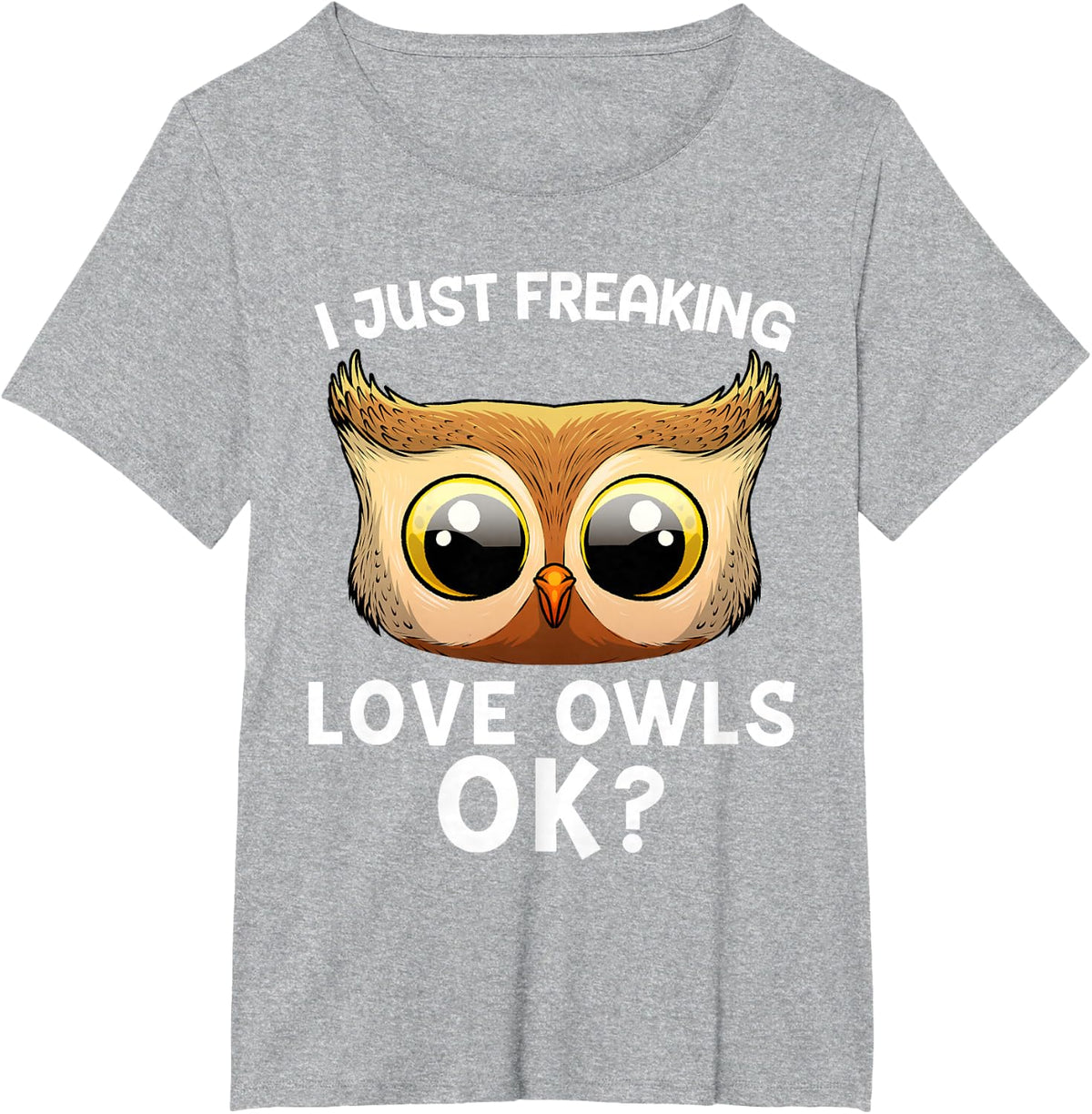 Funny Owl Art for Men Women Kid Adult Animal Bird Owl Lover T-Shirt - Heather Grey