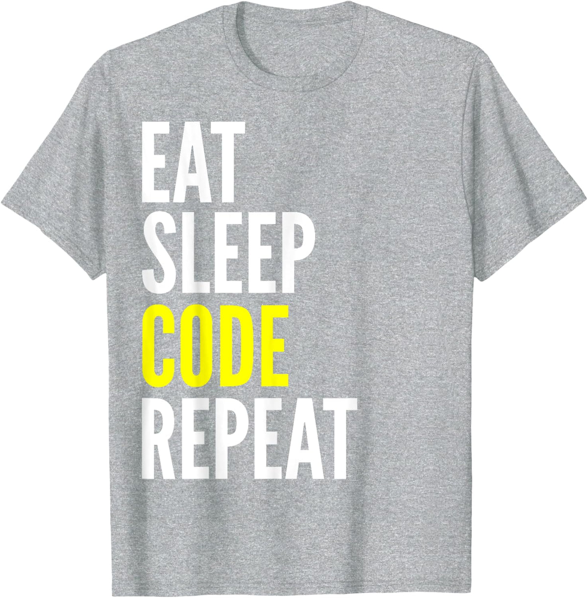 Coder Developer - Eat Sleep Code Repeat T-Shirt - Heather Grey