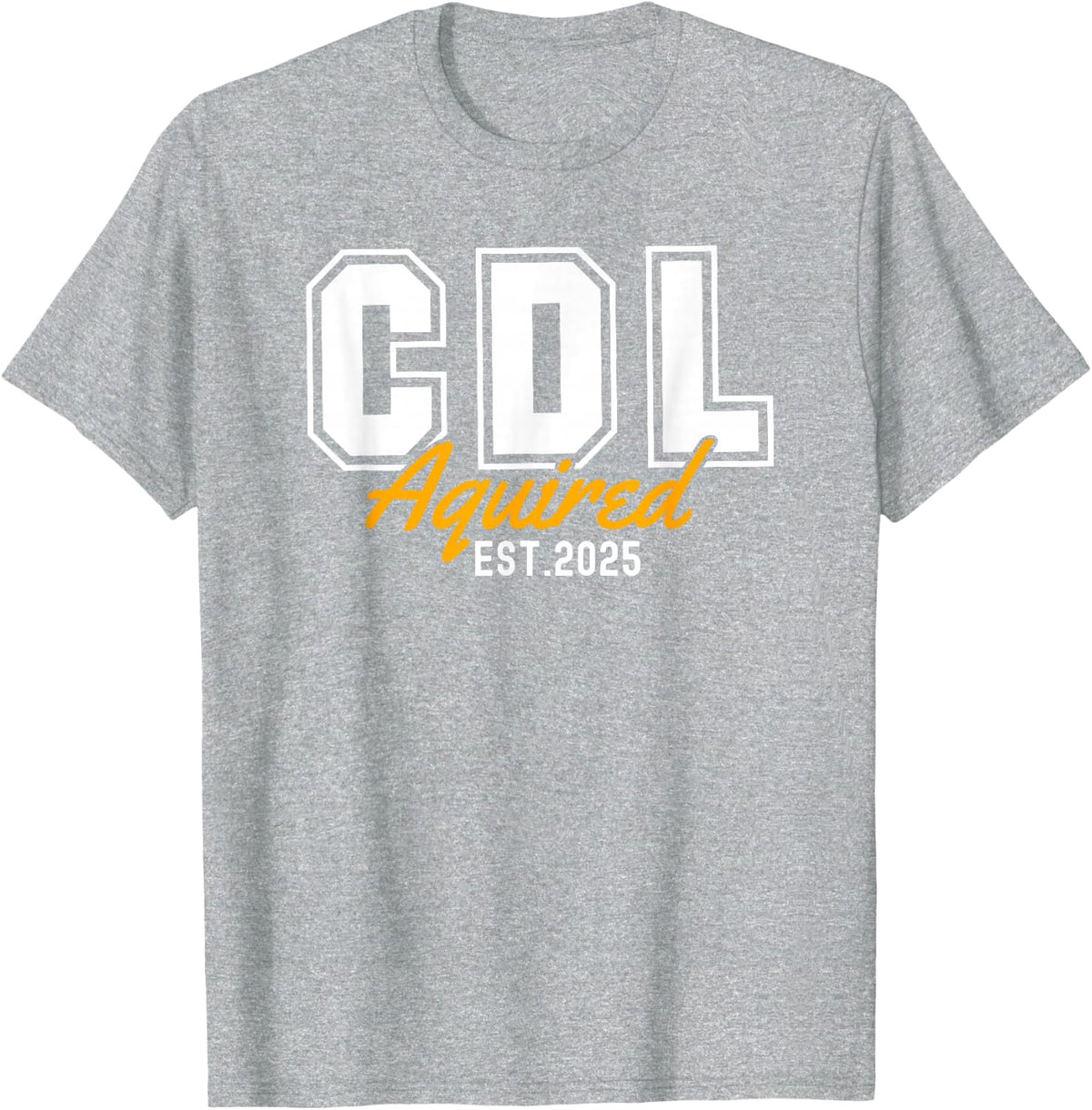 Funny Licensed CDL Trucker Driver T-Shirt - Heather Grey