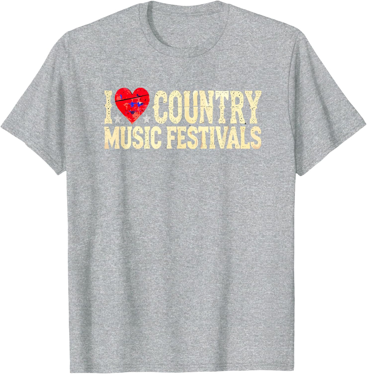 Show Your Country Music Era -I Love Country Music Festivals T-Shirt - Heather Grey