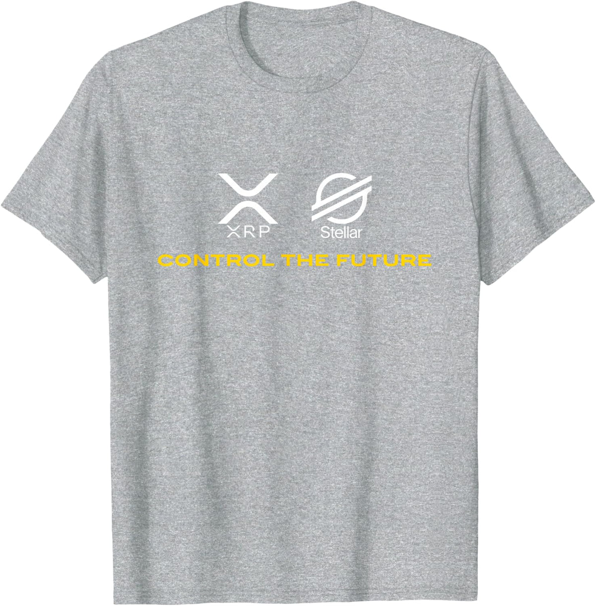 Cryptocurrency t-Shirt XRP XLM Coin Control The Future T-Shirt - Heather Grey