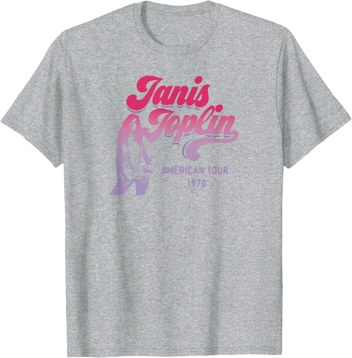 Janis Joplin American Tour 1970 T-Shirt - Heather Grey
