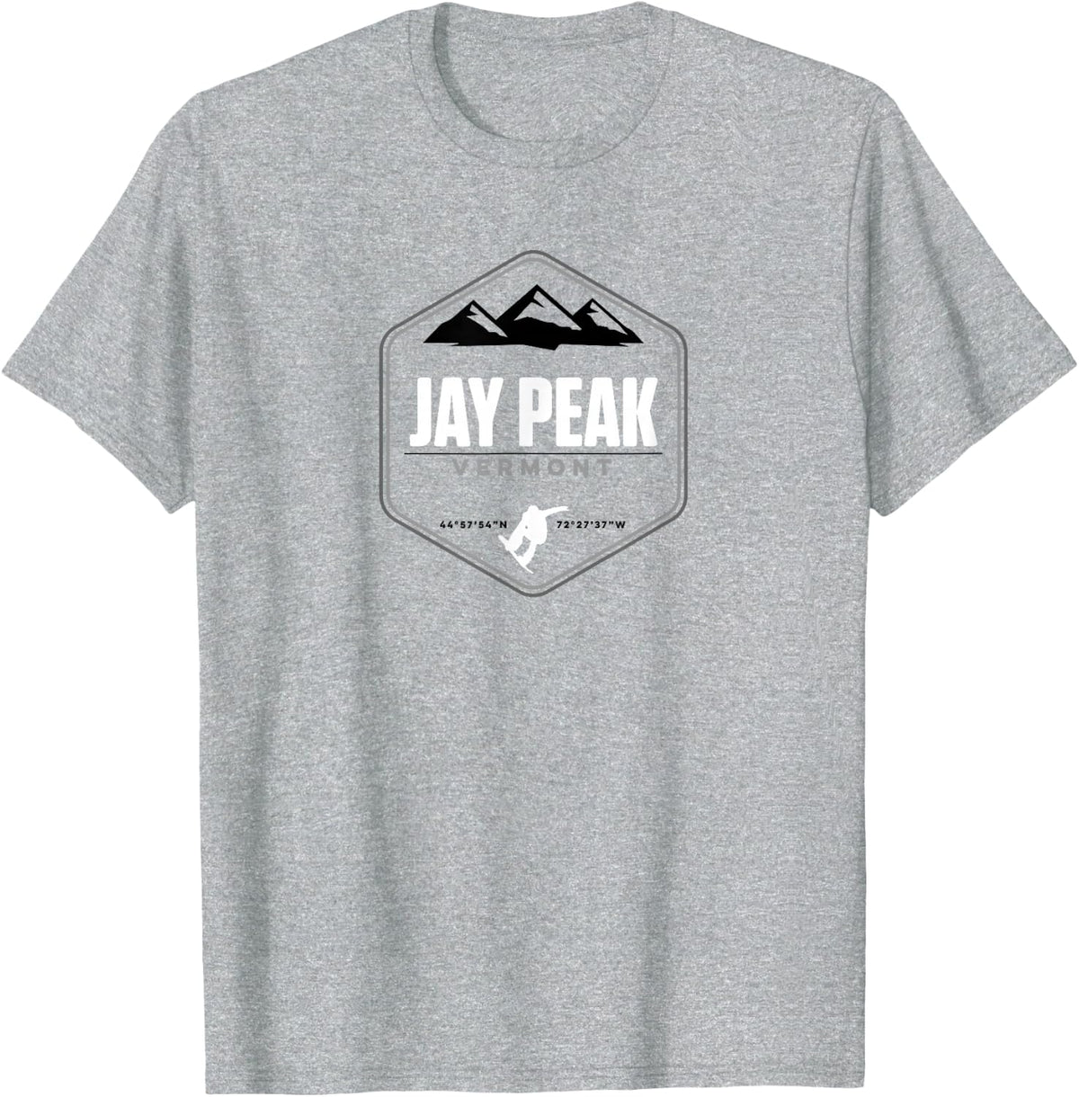 Jay Peak Vermont Snowboarding T T-Shirt - Heather Grey