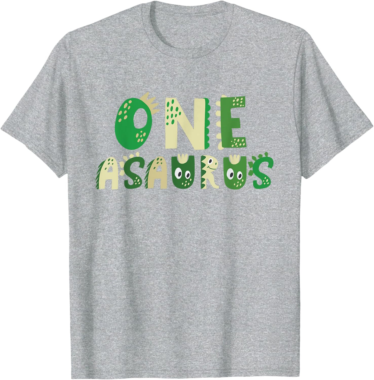 1st Birthday Dinosaur Oneasaurus First Birthday Matching T-Shirt - Heather Grey