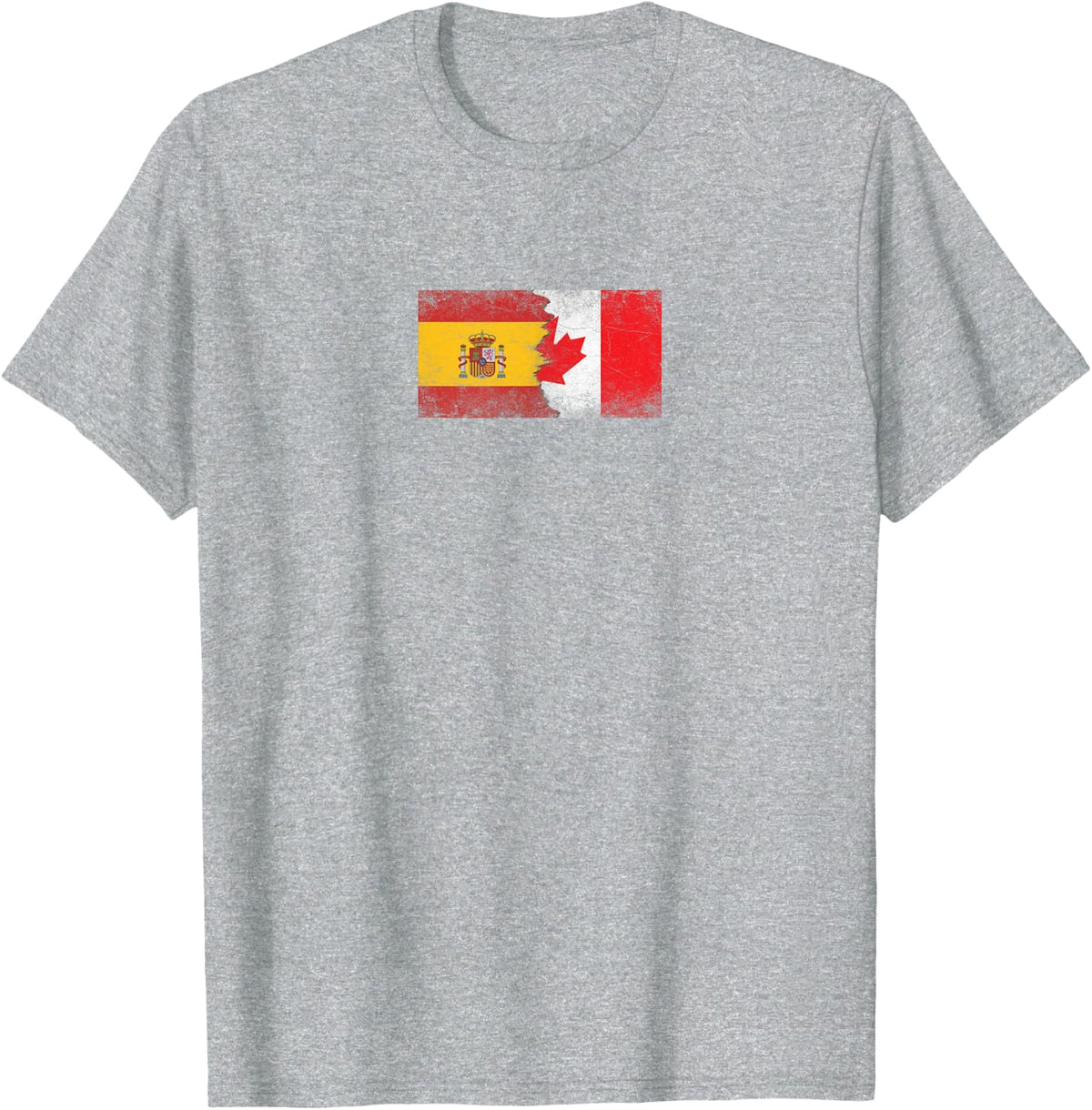Spain & Canada Flags - Spanish Canadian T-Shirt - Heather Grey