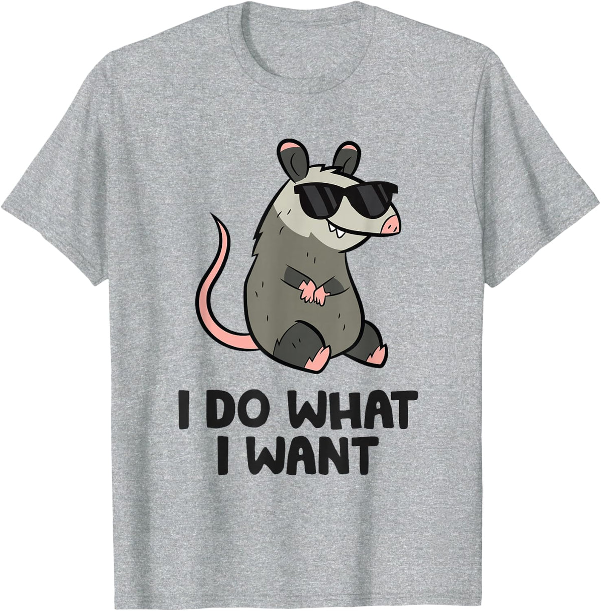 Opossum I Do What I Want Funny Possum T-Shirt - Heather Grey