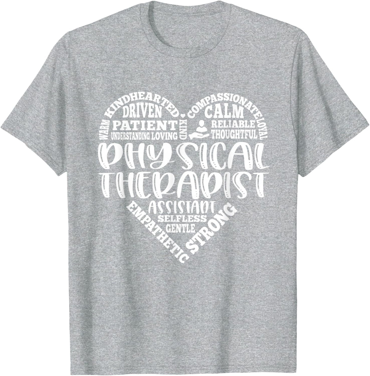 Typography Physical Therapy Physical Therapist PT Month T-Shirt - Heather Grey