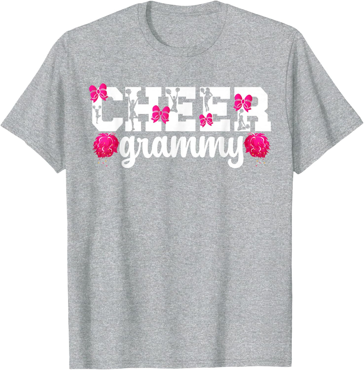 Cheer Grammy Grandma Grammy Of A Cheerleader Grammy T-Shirt - Heather Grey