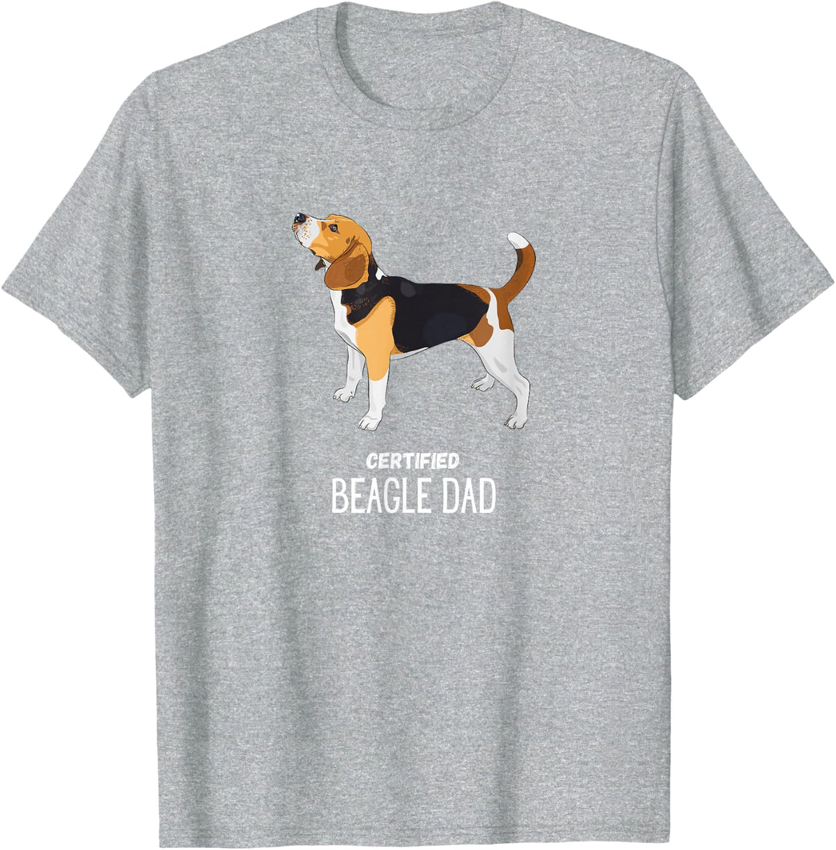 Certified beagle dad T-Shirt - Heather Grey