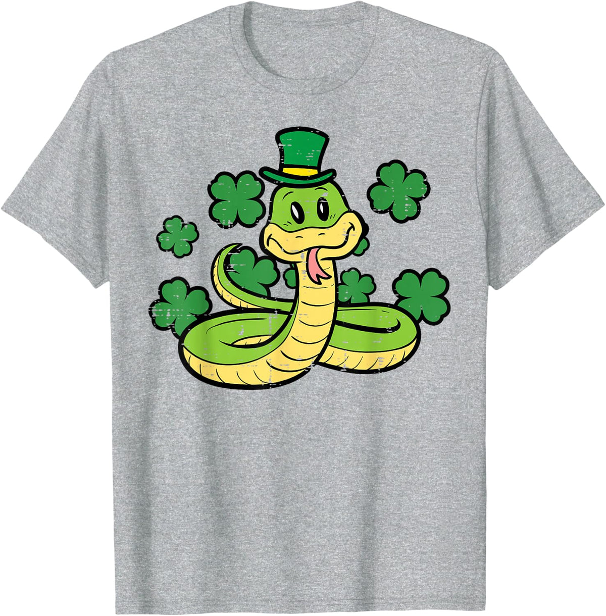 St Patricks Day Snake Saint Pattys Paddys Men Women Kids T-Shirt - Heather Grey