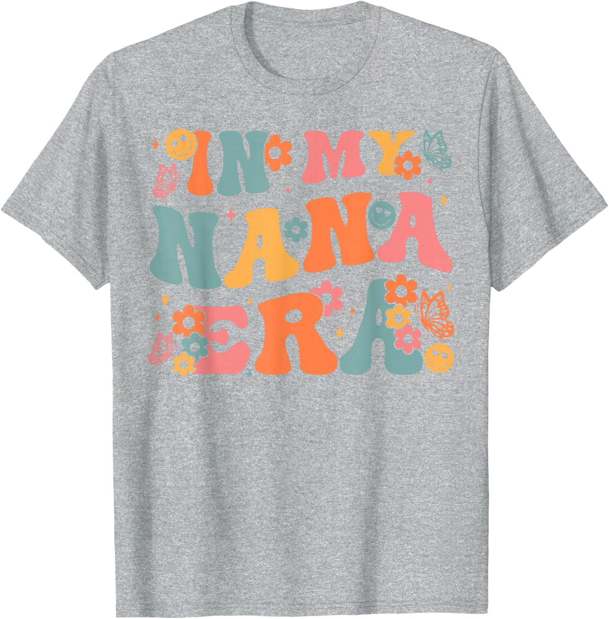 in My Nana Era Baby Announcement for Grandma Mother's Day T-Shirt - Heather Grey